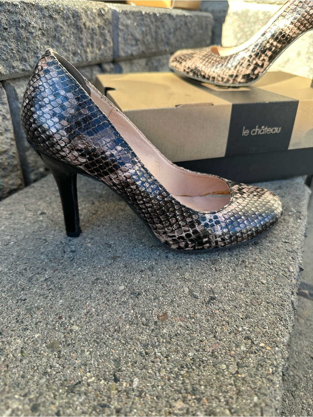 Y2K Le Château Snake-Print Pump Heels 🖤